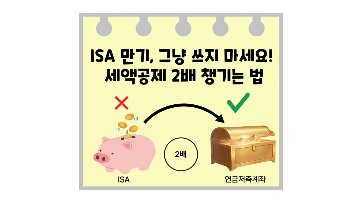 ISA 만기 자금, 그냥 쓰면 손해? 연금저축계좌로 이전하고 세액공제 챙기세요!